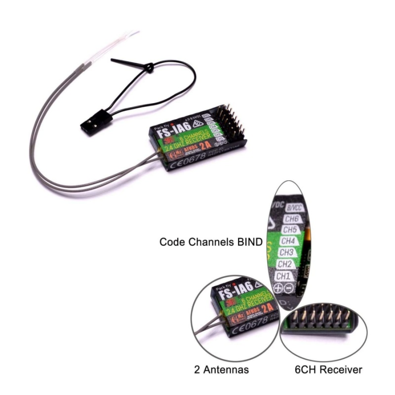 Drone Rc Battery - Receptor Flysky FS-IA6 6CH antena Dual