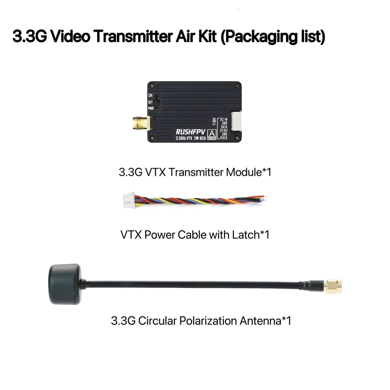 Fpv Antenna Receiver - Transmisor VTX RUSHFPV 3.3G 2W, Módulo