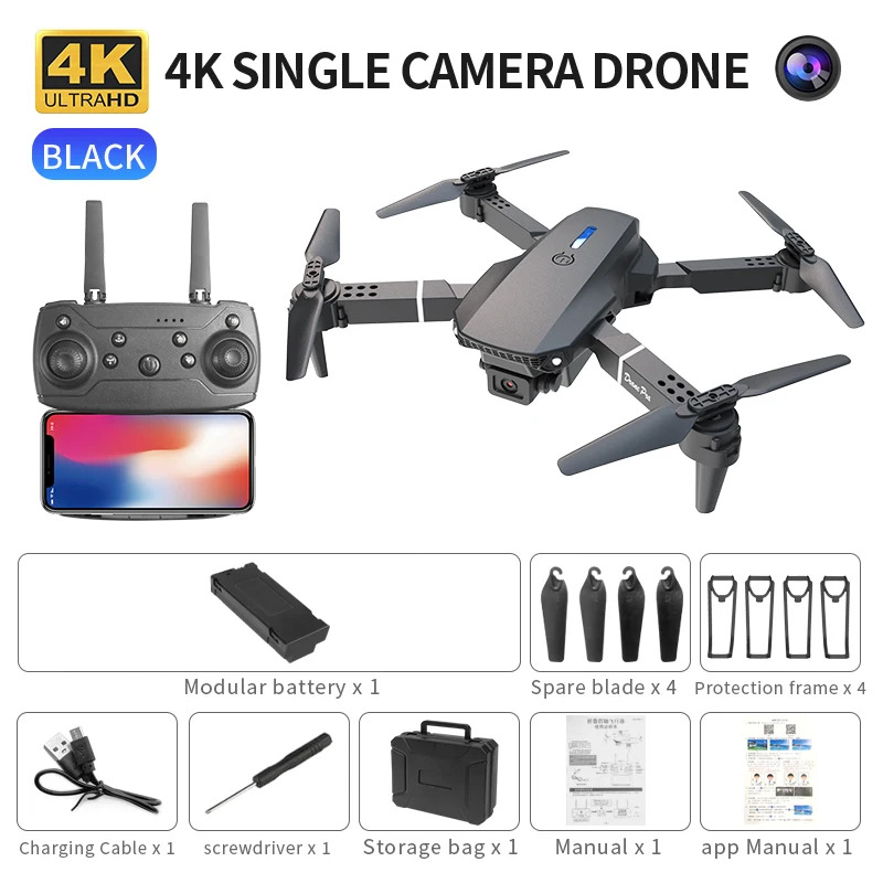Rc Drone E88 - Dron plegable inteligente E88 Pro, compatible