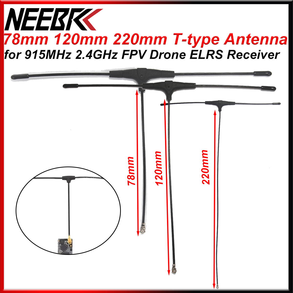 Crossfire Receiver Rx - Dron FPV 915MHz 2,4 GHz antena