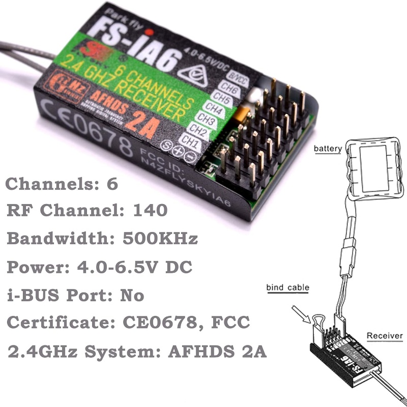 Receptor Flysky FS-IA6 6CH ant - Drone Rc Battery reseña y precio