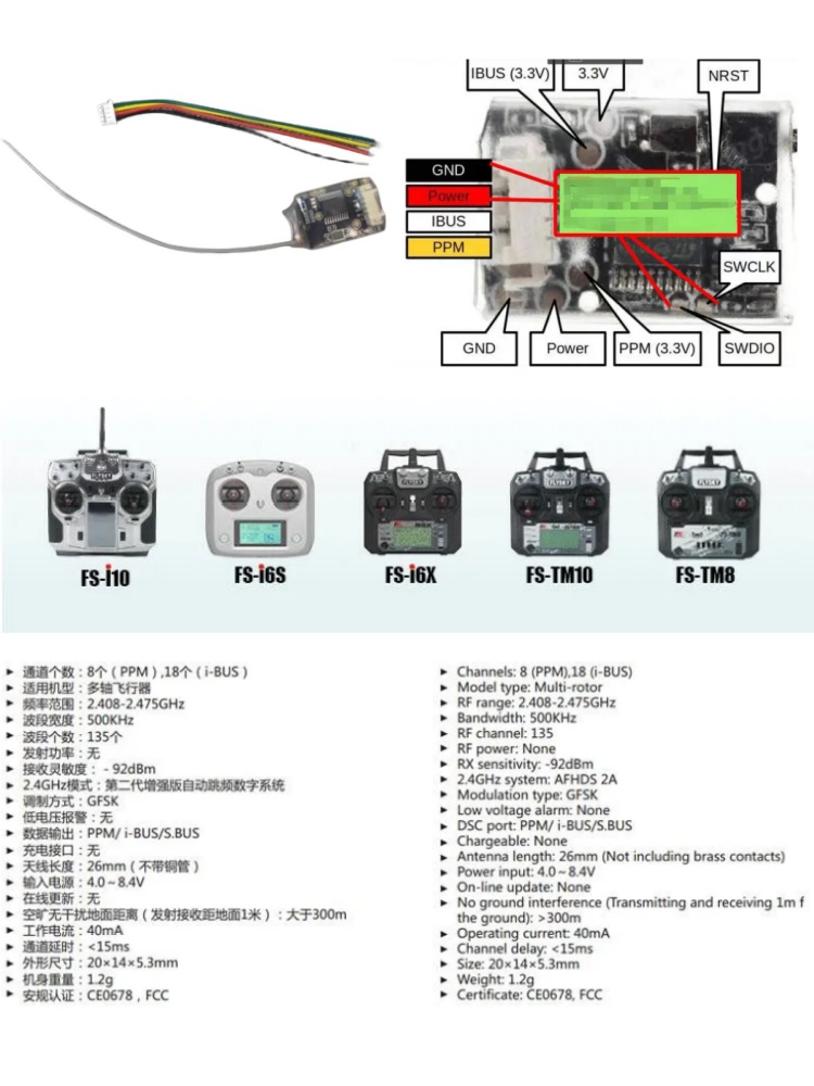 Receptor Mini Flysky FS-8A 8CH - Drone Rc Battery reseña y precio