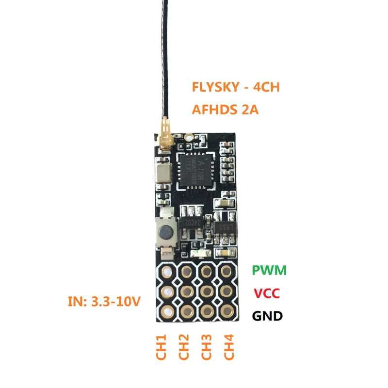 Receptor Flysky FS2A Mini 4CH  - Drone Rc Battery reseña y precio