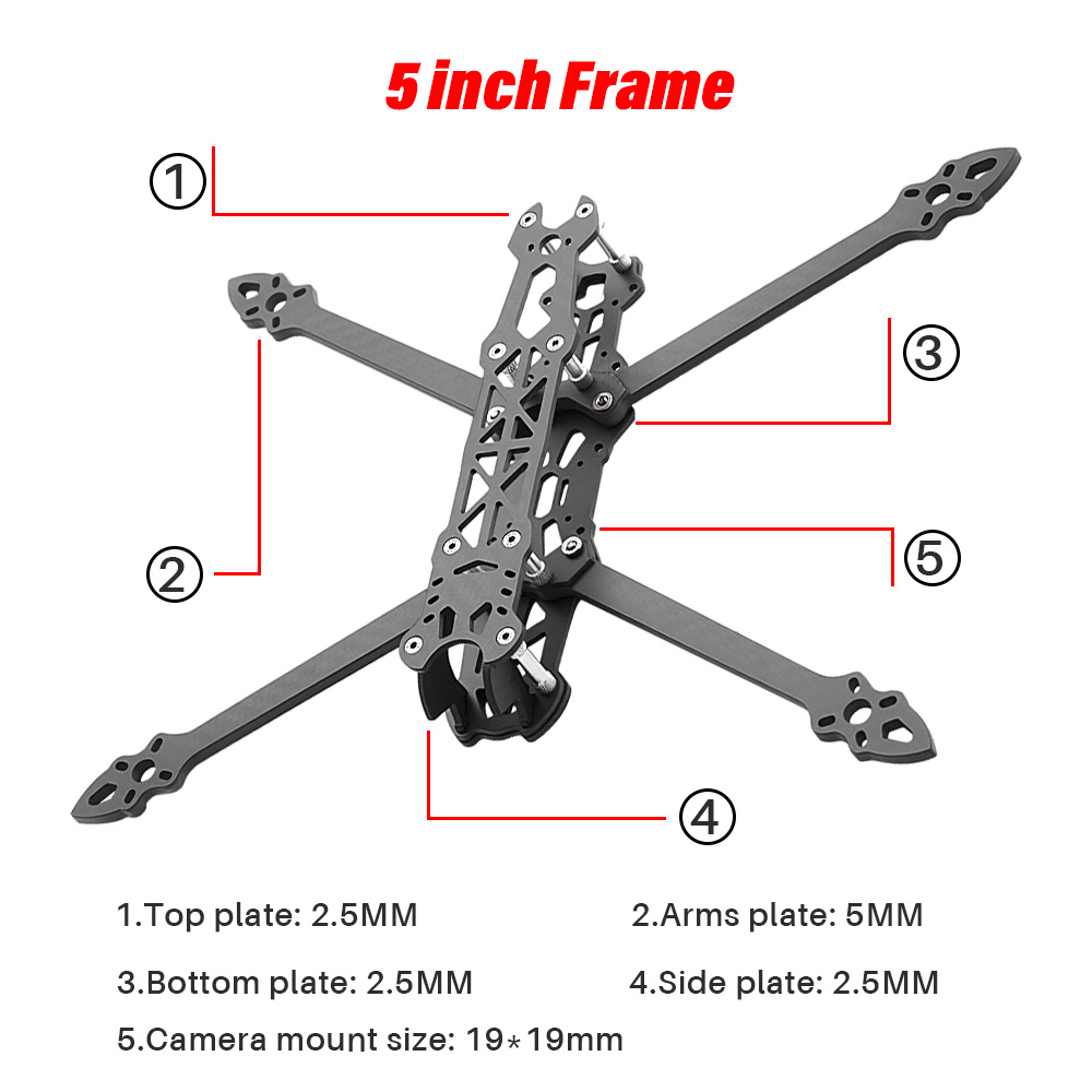 Mark4 5 pulgadas FPV Racing Dr - Carbon Fiber Drone Arm reseña y precio