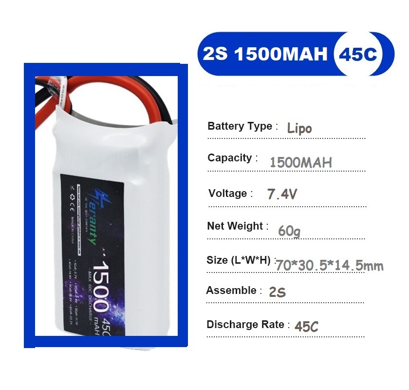 2 uds 7,4 V Lipo 2S batería 15 - Drone Carrera Rc reseña y precio