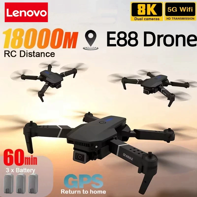 Lenovo nuevo E88 Pro WIFI FPV  - Rc Drone E88 reseña y precio