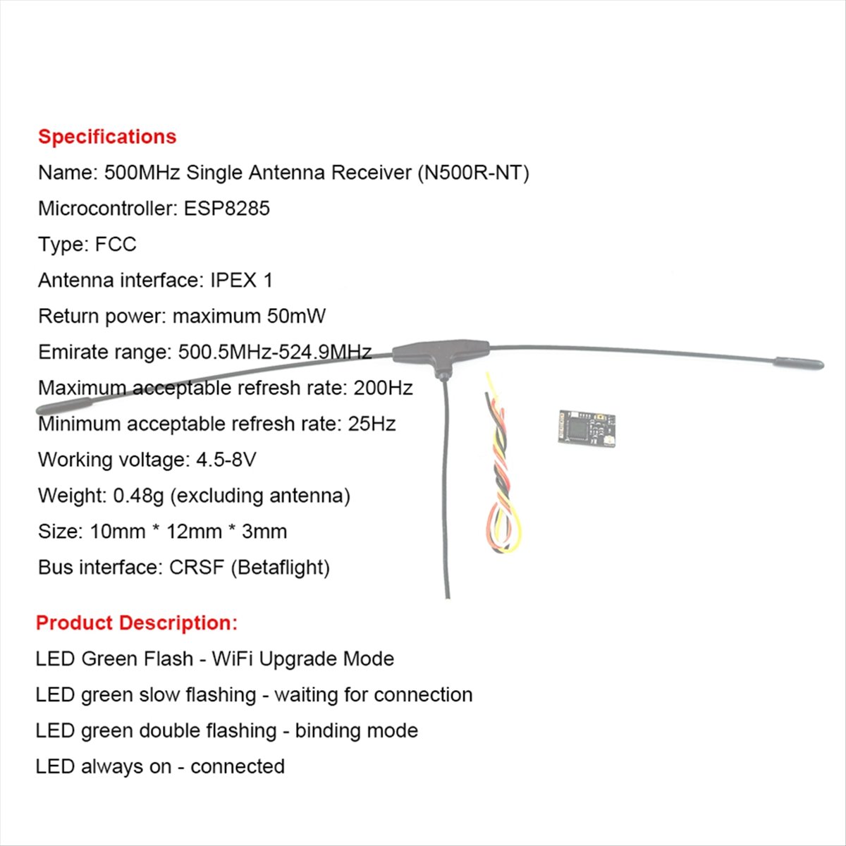 Receptor de 500MHz 500.5MHz-52 - Drone Carrera Rc reseña y precio