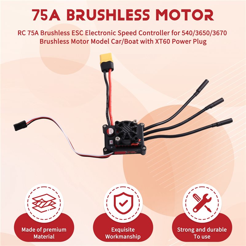 Controlador electrónico de vel - Rc Boat Brushless Motor reseña y precio