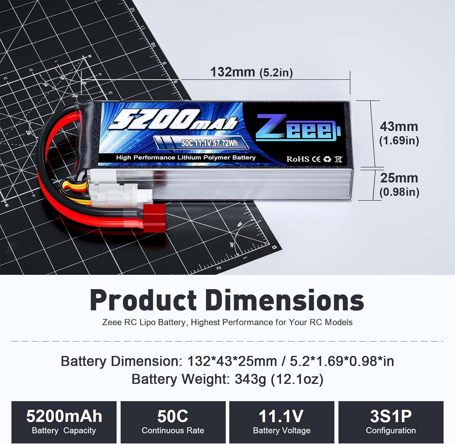 1/2 unidades Zeee 11,1 V 50C 5 - Drone Dji Rc 2 reseña y precio